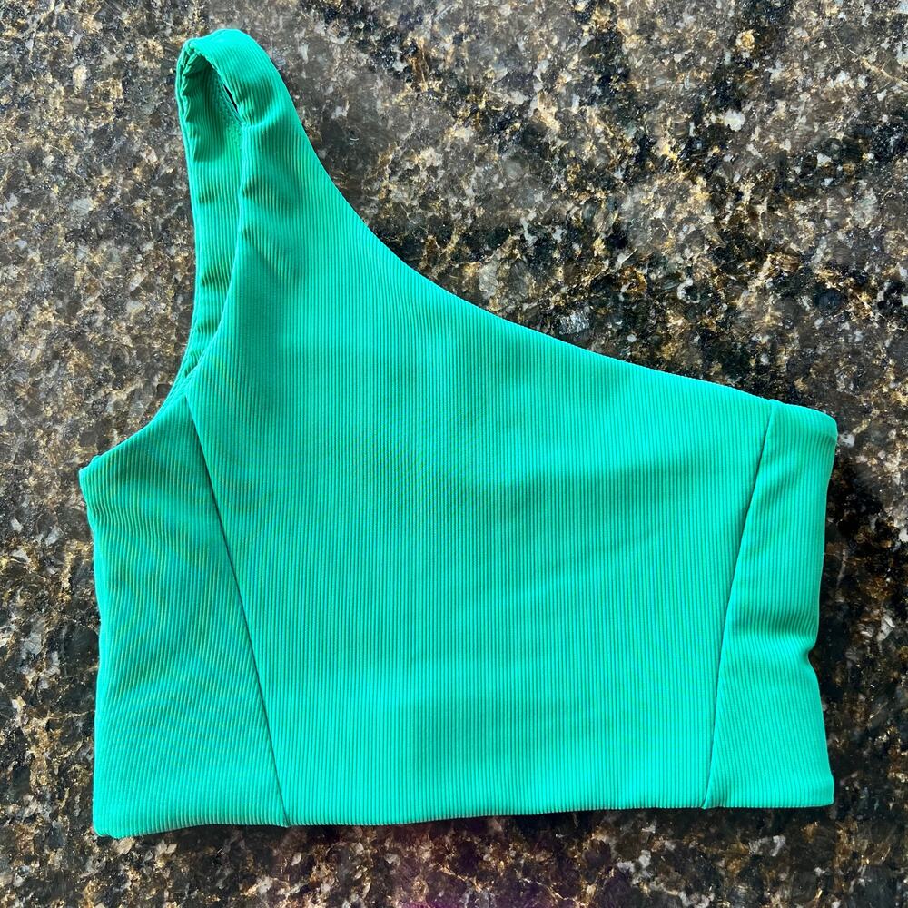 Wilo the Label - One Shoulder Corsetry Bra - Green - Women’s Size XS